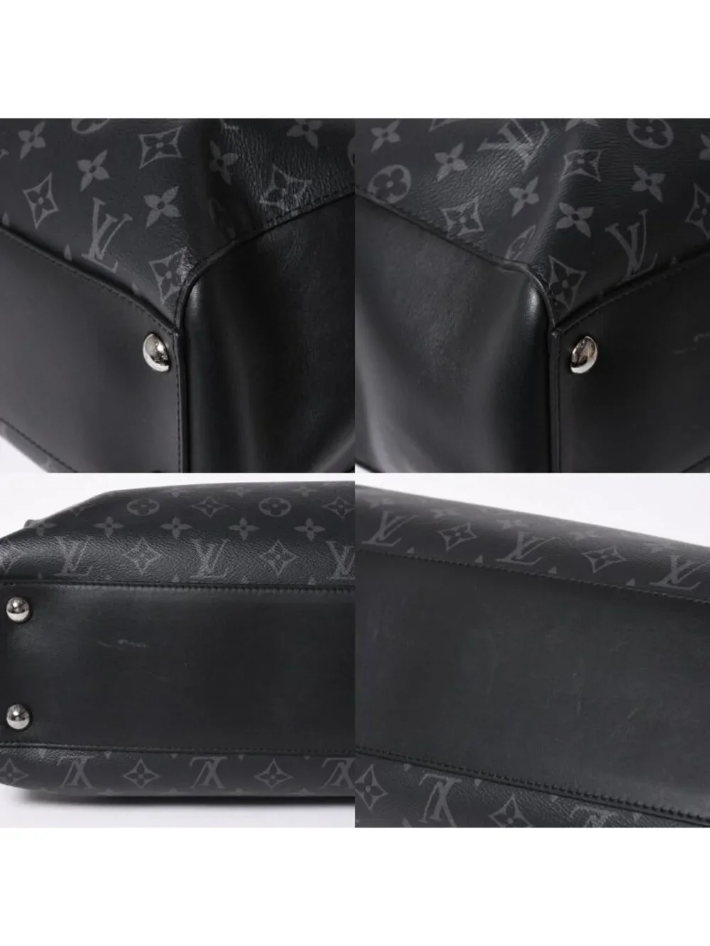 Louis Vuitton Grand Sac Tote Bag Monogram Eclipse Black Silver